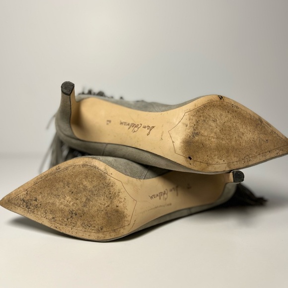 Sam Edelman Kandice Fringe Ankle Boots Dove Gray Suede Womans Size 8.5 Side Zip - Picture 8 of 13